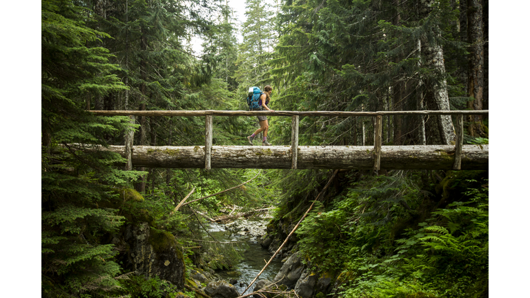 Woman hiking outdoors