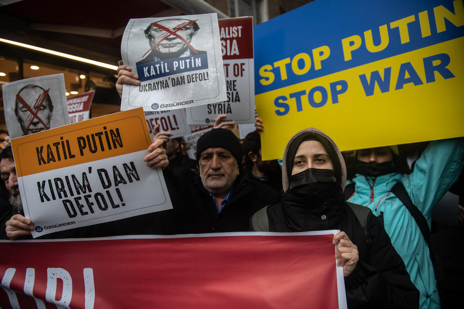 Protest At Russian Consulate After Russia's Invasion Of Ukraine