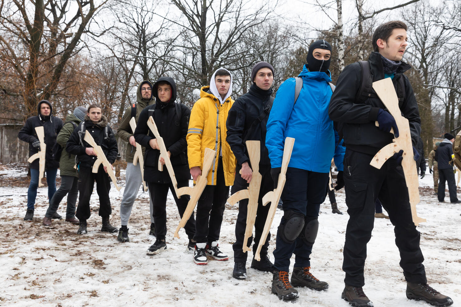 Military exercises for civilians in Kyiv, Ukraine