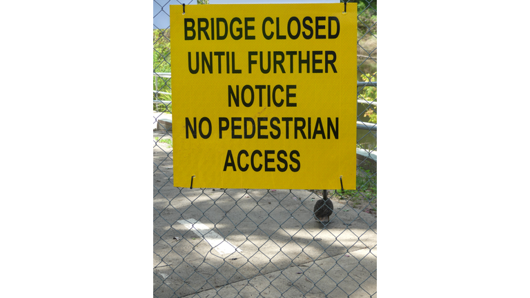 Bridge closed  danger sign