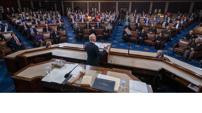 President Biden Delivers His First State Of The Union Address To Joint Session Of  Congress