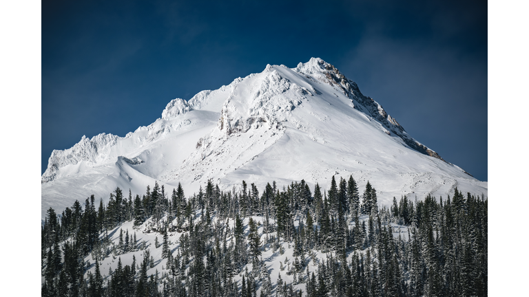 Mount Hood on a bluebird day.