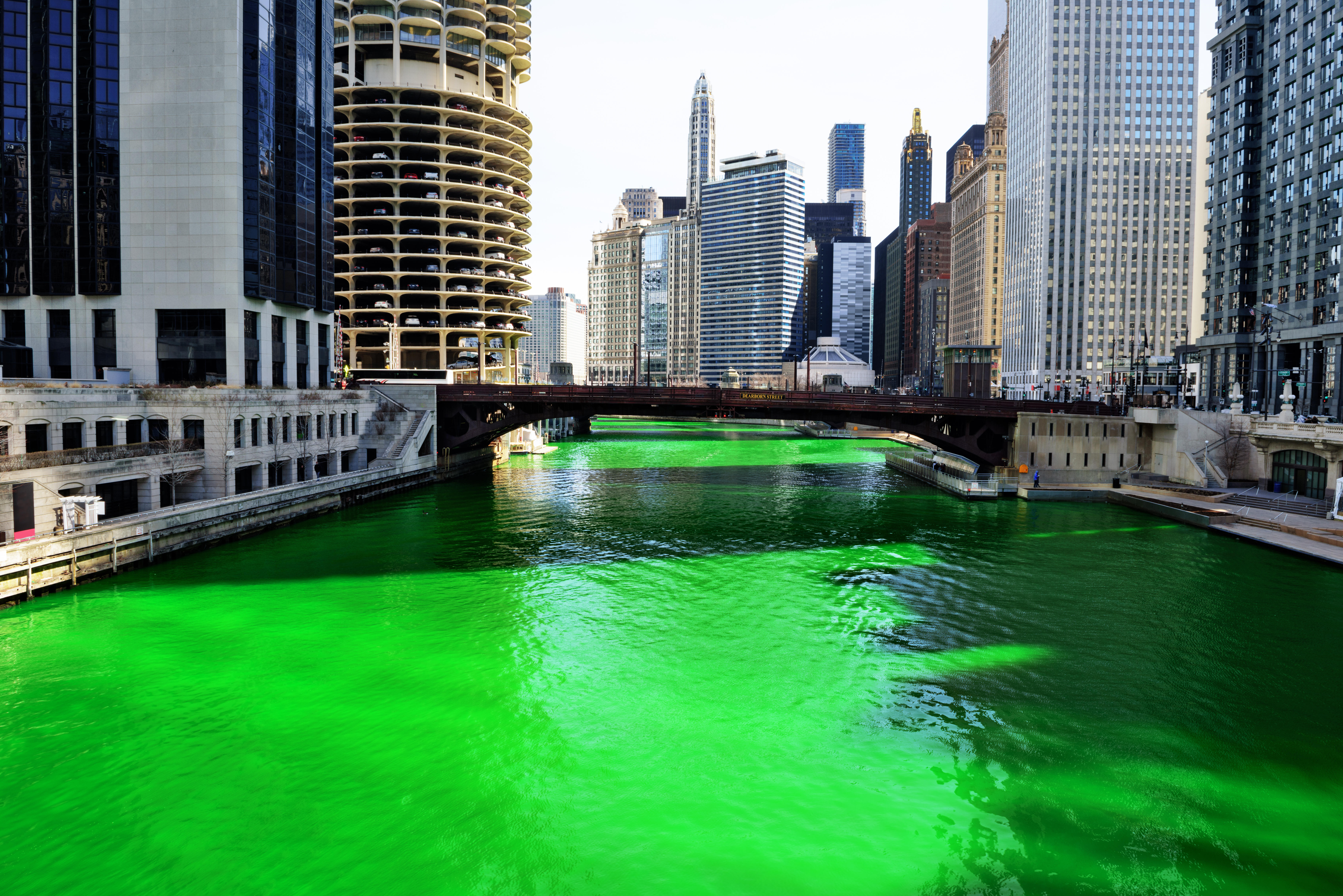 Chicago River Dyed Green For St. Patrick's Day 2022