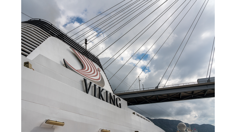 Viking Star cruise ship in the port of Dubrovnik in Croatia