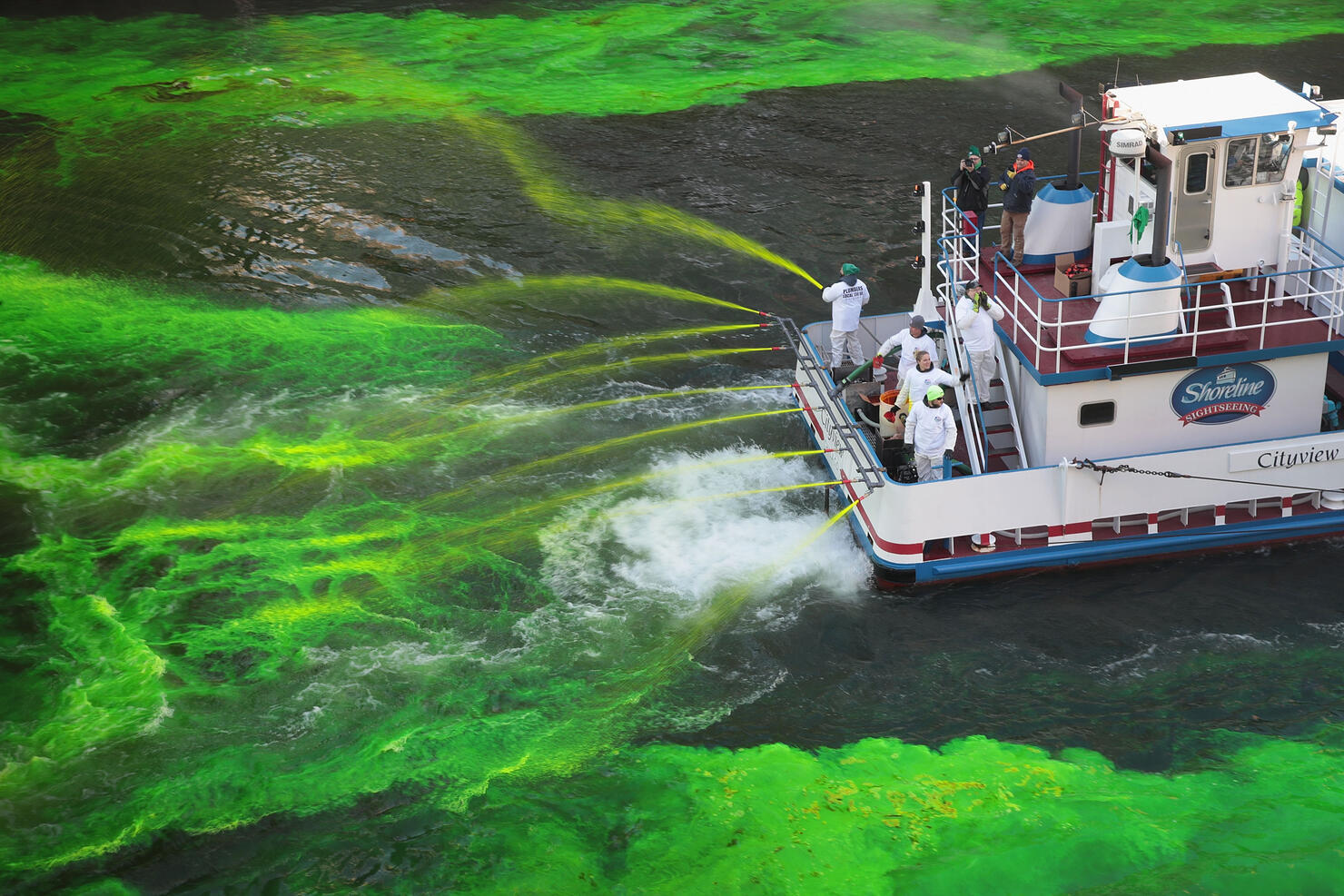 Chicago River Is Colored Green To Celebrate St. Patrick's Day