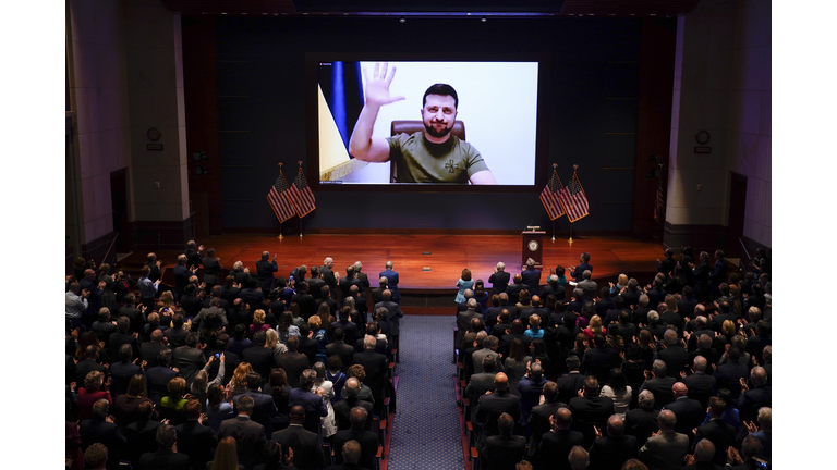 Ukrainian President Zelenskyy Virtually Addresses Congress On Current Russian Invasion Of Ukraine