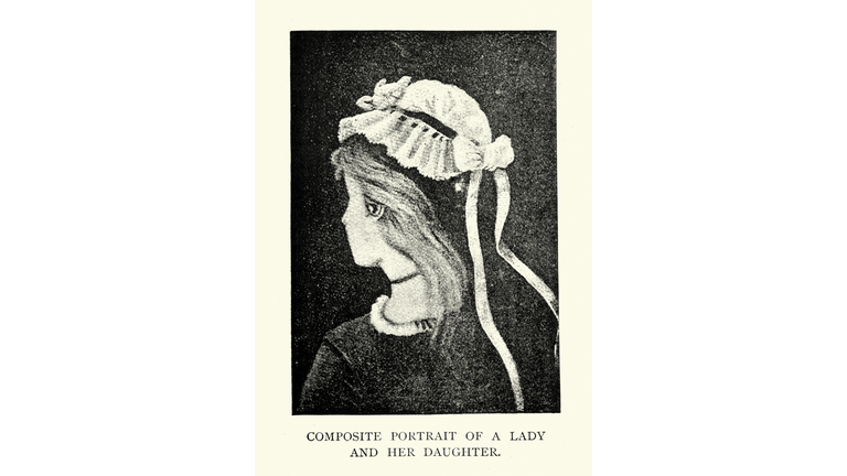 Optical illusion, Portrait of a lady and her daughter, 19th Century