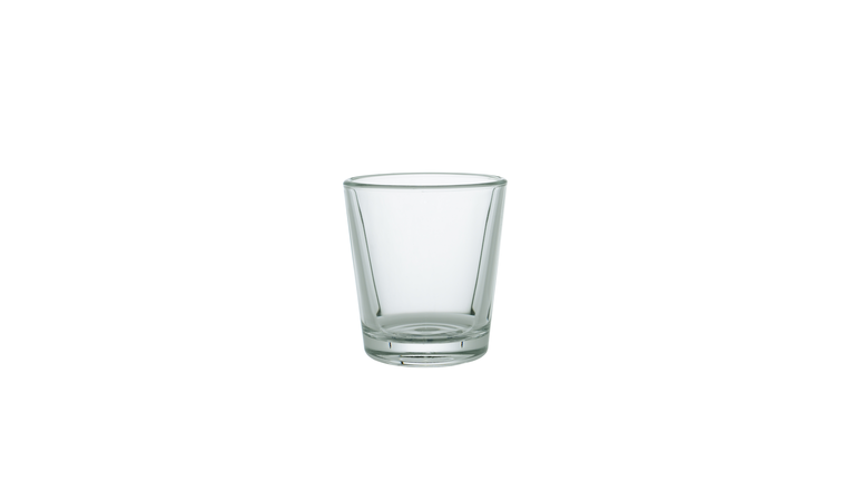 empty shot glass isolated on white background
