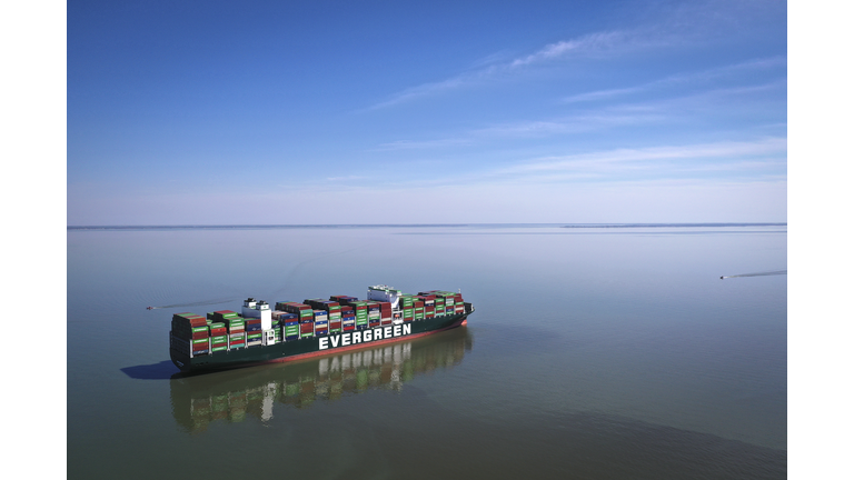 Container Cargo Ship Stuck In Chesapeake Bay