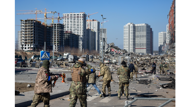 Russian Air Strikes Hit Shopping Mall In Kyiv