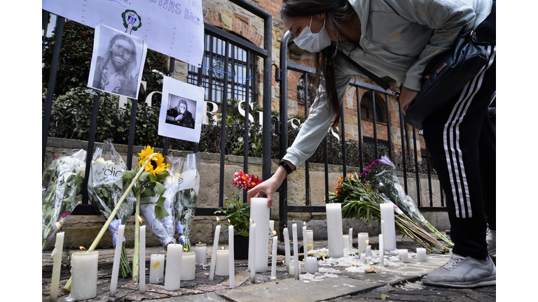 Tributes To Foo Fighters Drummer Taylor Hawkins Outside Bogota Hotel