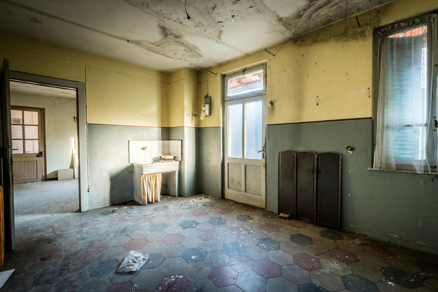 Spooky abandoned house interiors