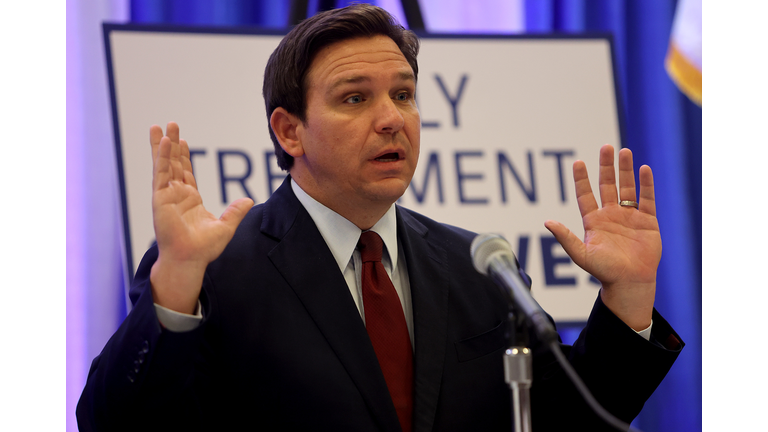 Florida Gov. Ron DeSantis Holds Press Conference In Miami