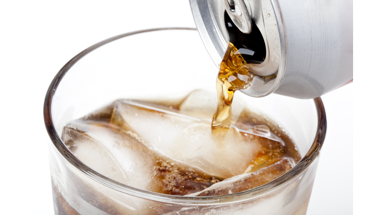 Brown soda in a clear glass