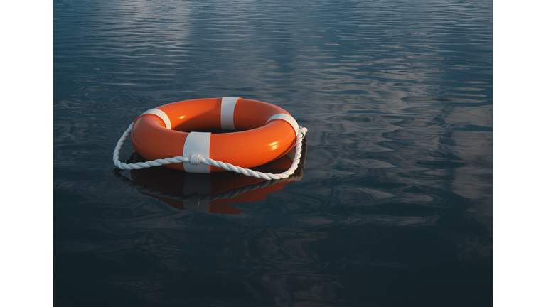 Life buoy on the water