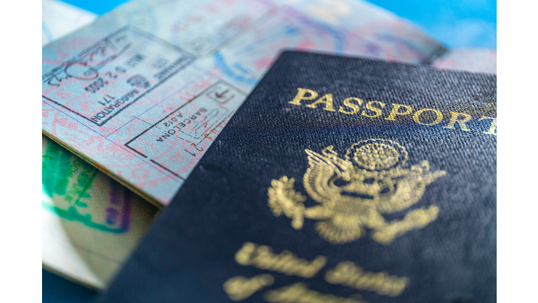 Close-up of American passport