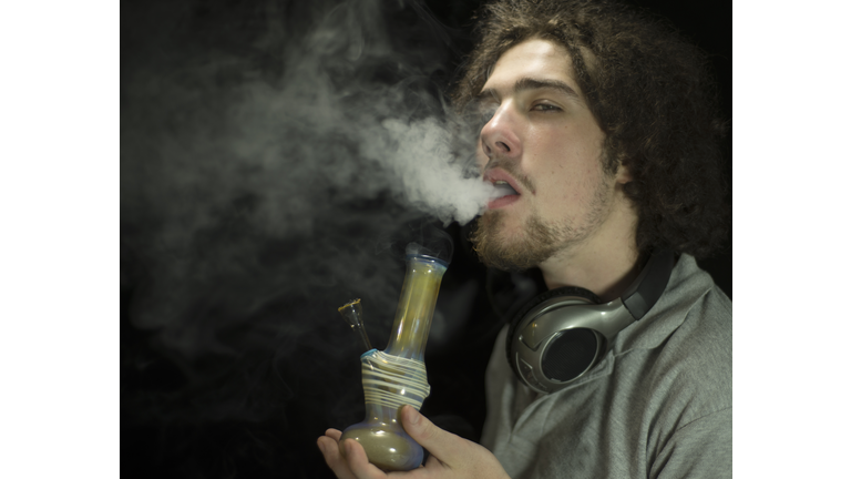 Getting high smoking a bong