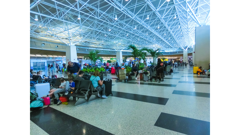 The rental car office at Miami airport