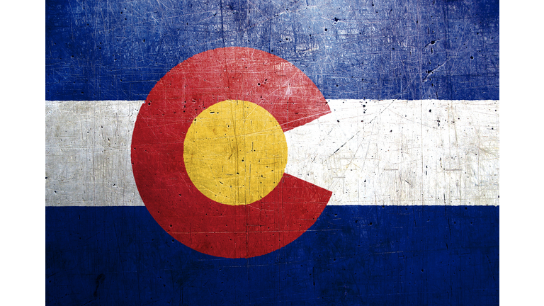 Flag of Colorado, USA with an old, vintage metal texture