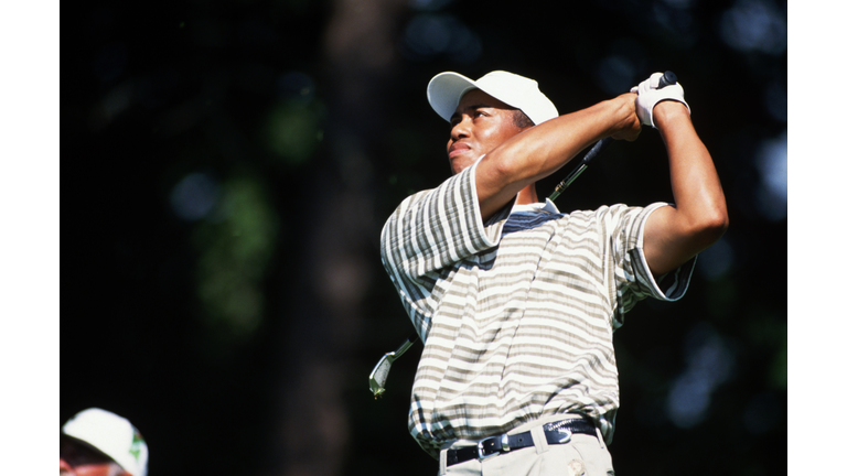 Tiger Woods Watching the Ball on Follow-Through