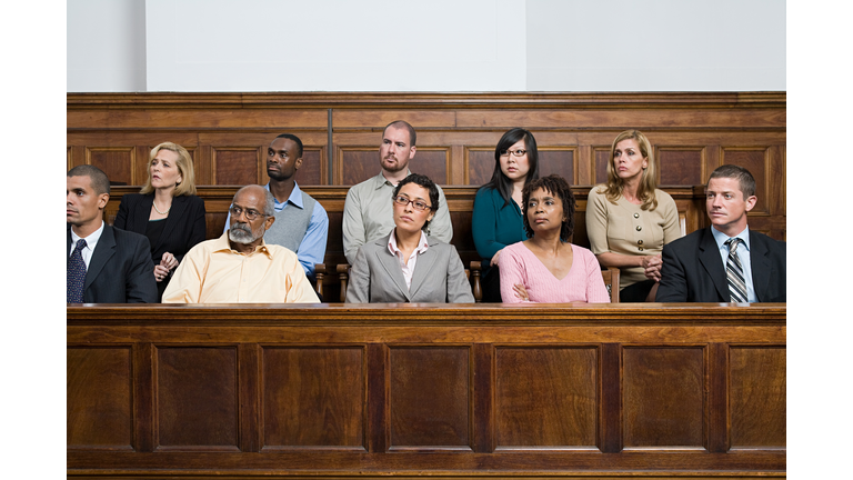 Jurors in the jury box