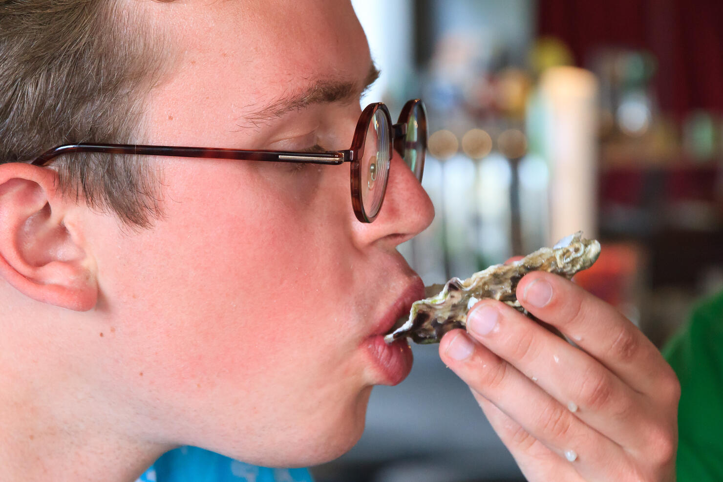 Oyster tasting close up