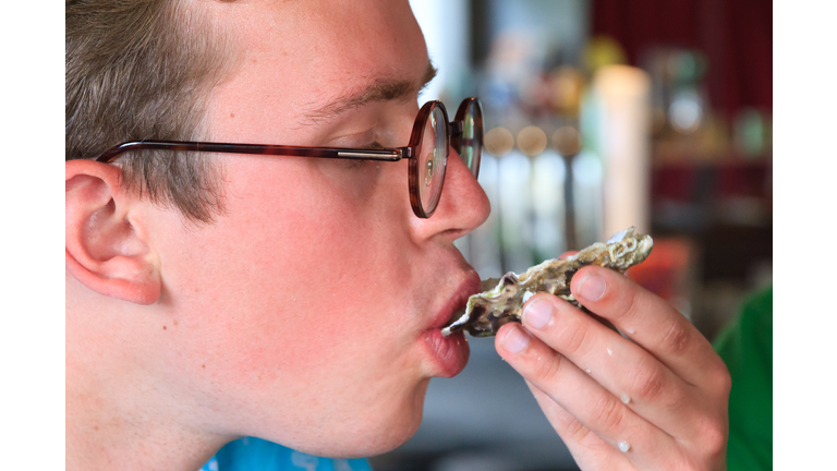 Oyster tasting close up