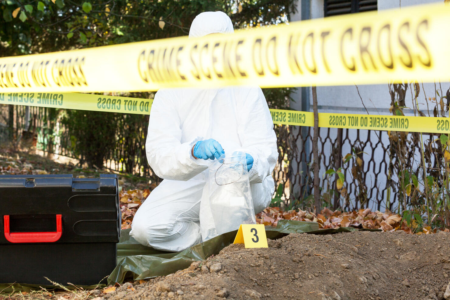 Crime scene investigator at work