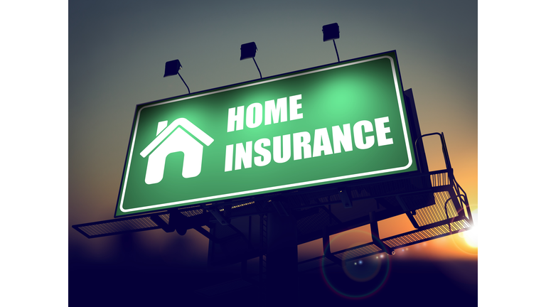 Home Insurance on Green Billboard.
