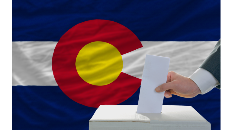 elections in front US state flag of colorado