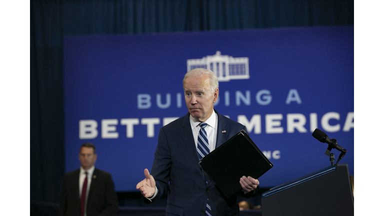 President Biden Speaks On His Building A Better America Plan In Greensboro