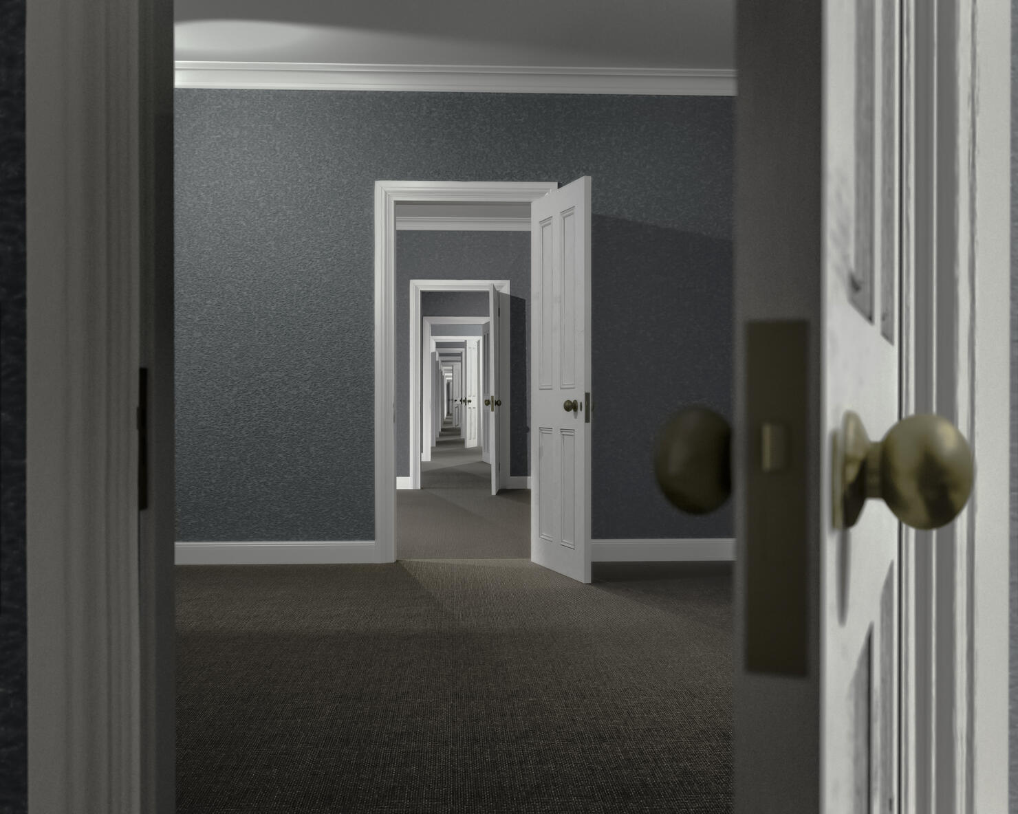 Endless series of adjoining rooms