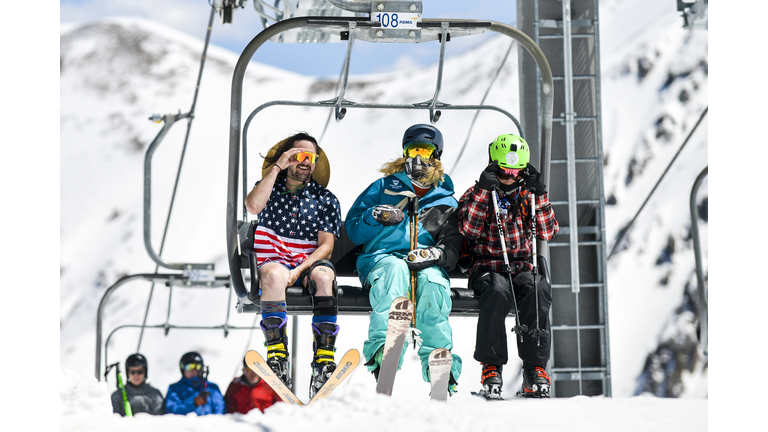 Skiers And Snowboarders Enjoy Spring Conditions At Arapahoe Basin Over Memorial Day Weekend
