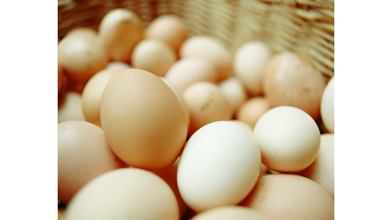 Eggs in basket, close-up