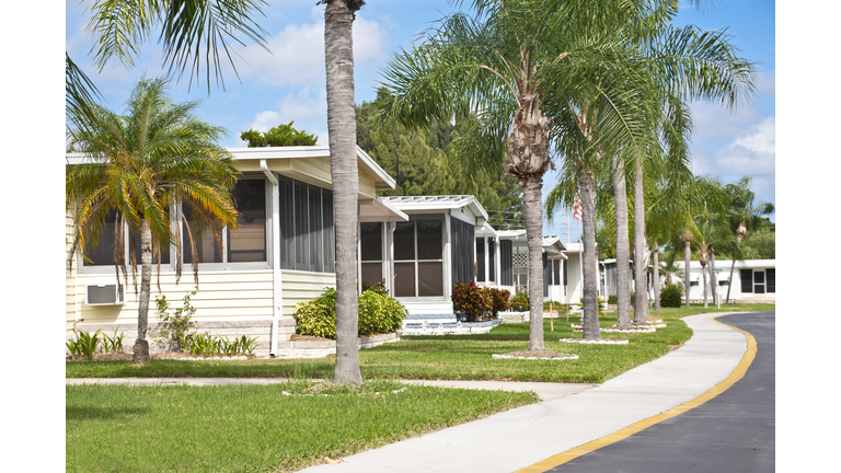 Neat home park full of mobile homes