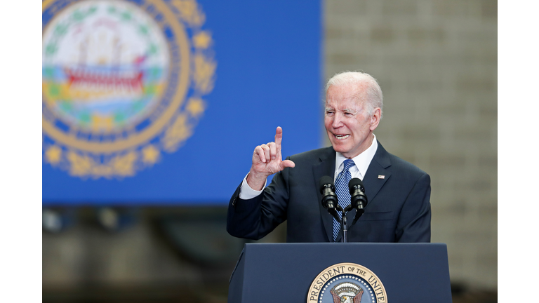 President Biden Discusses The Bipartisan Infrastructure Law In Portsmouth, New Hampshire