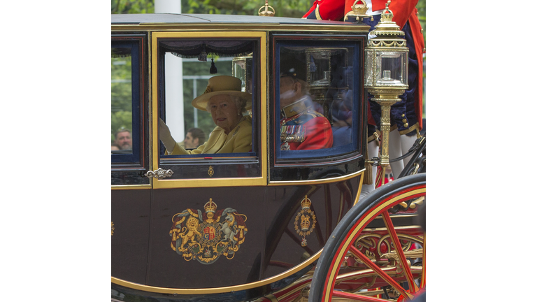 Queen Elizabeth and the Duke of Edinburgh in Carriage