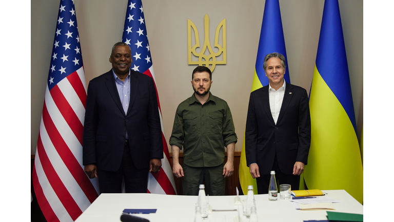 President Zelensky Meets With US Secretaries Of State And Defense