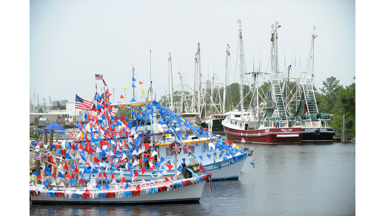 Fishing boats are decorated for the 61st