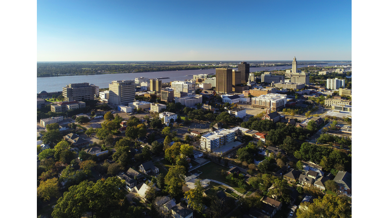 Baton Rouge Downtown Aerial Skyline View