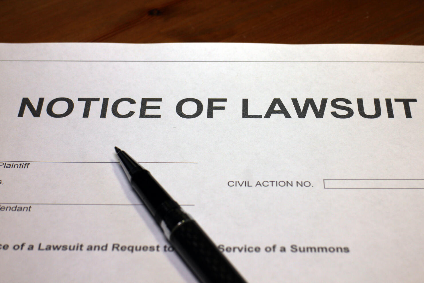 Notice of Lawsuit Document