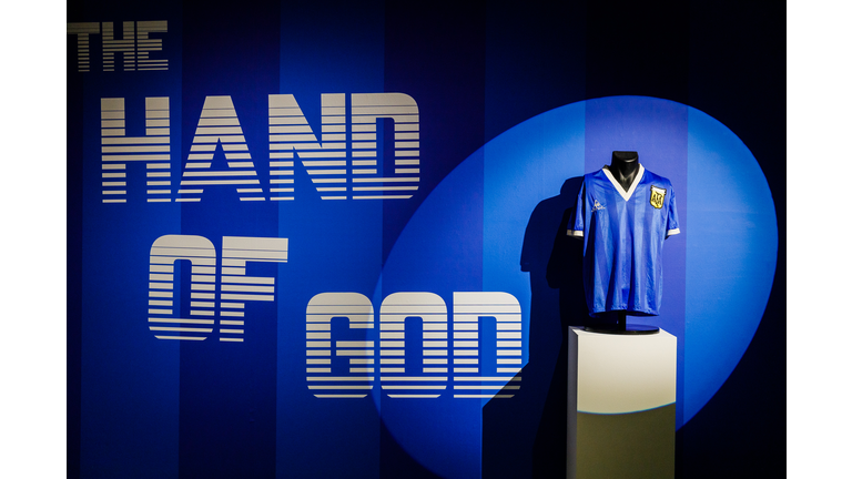 Sotheby's Displays Maradona's Historic 1986 World Cup Shirt