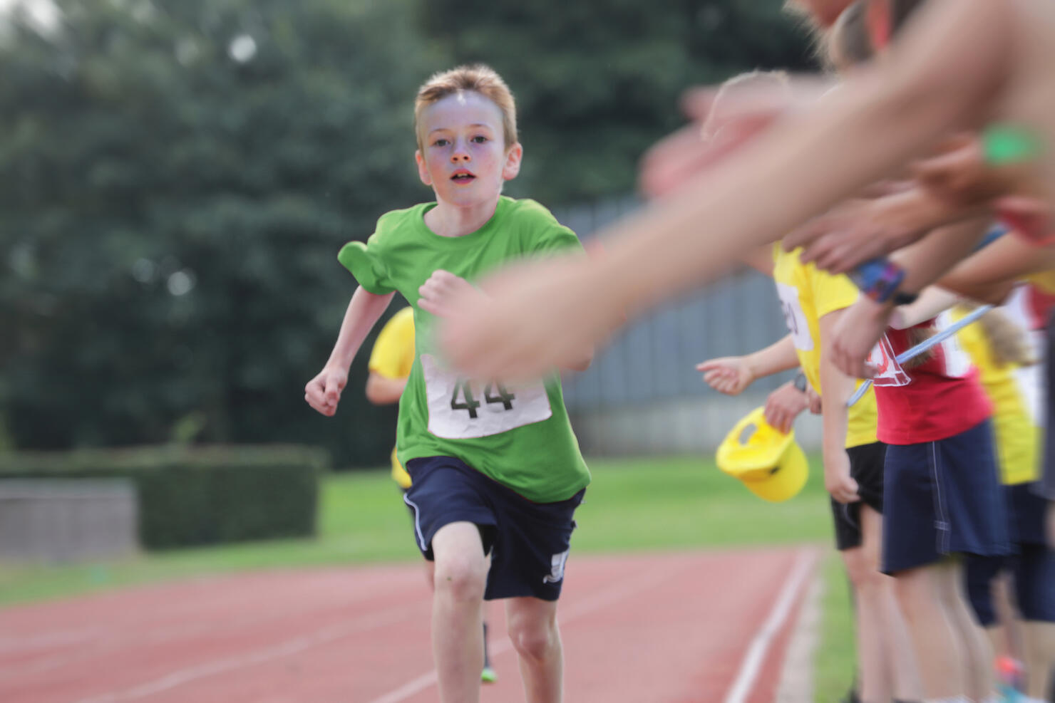 Boy running race