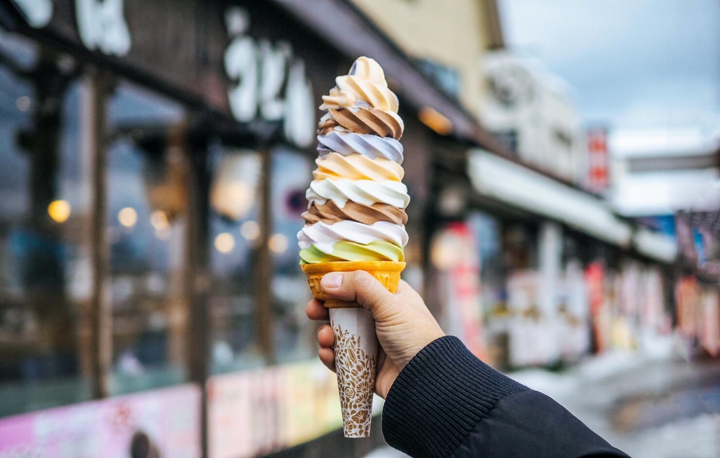 Cropped Hand Holding Ice Cream Cone