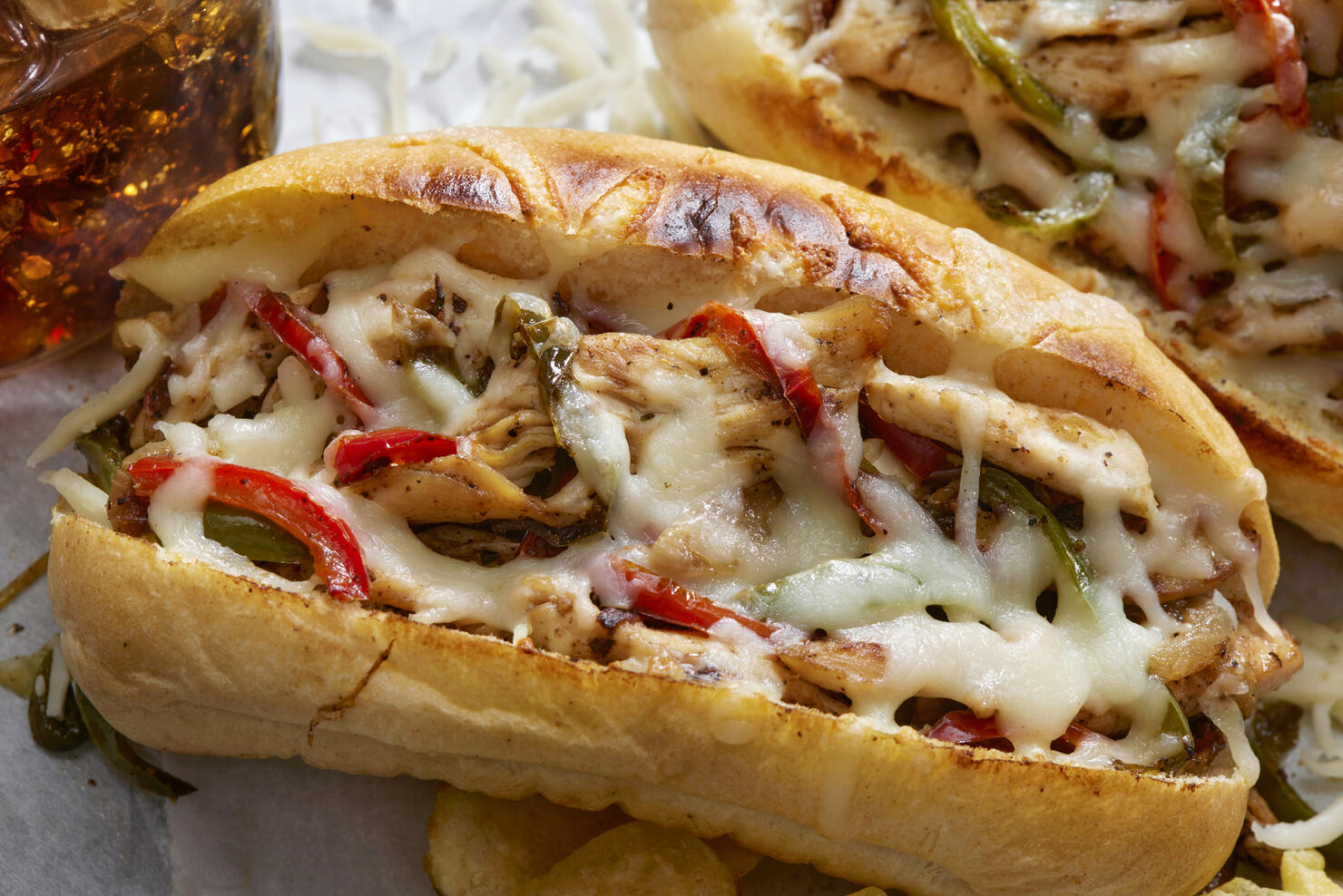 Chicken Philly Cheese Steak Sandwich