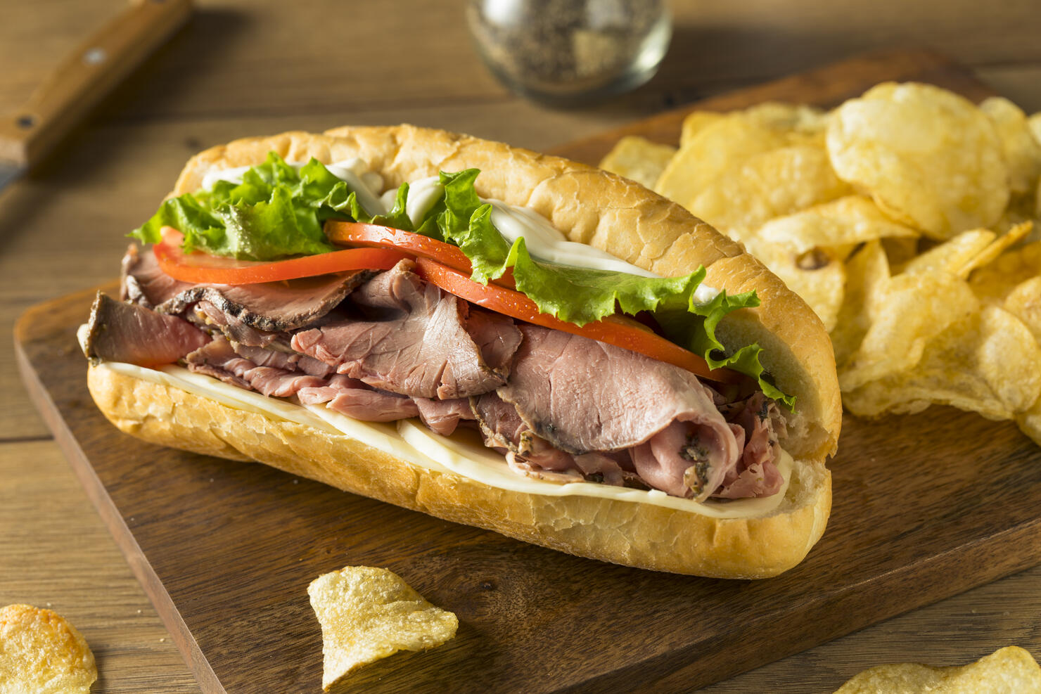 Homemade Roast Beef Deli Sandwich