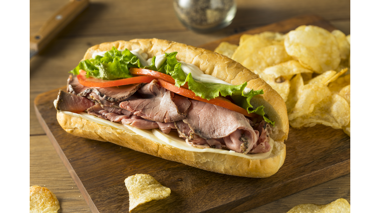 Homemade Roast Beef Deli Sandwich