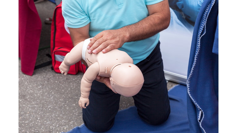 Baby or child first aid training for choking