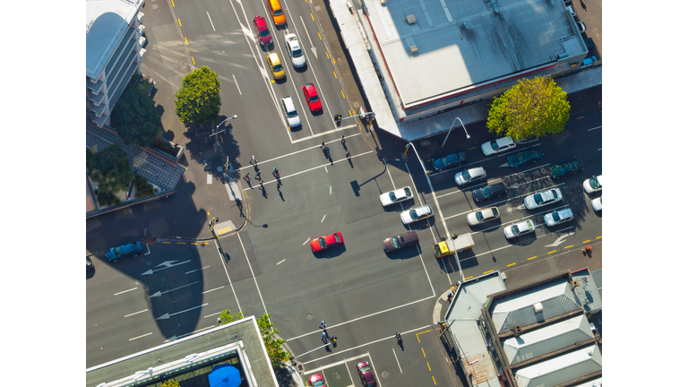 City crossroad scene