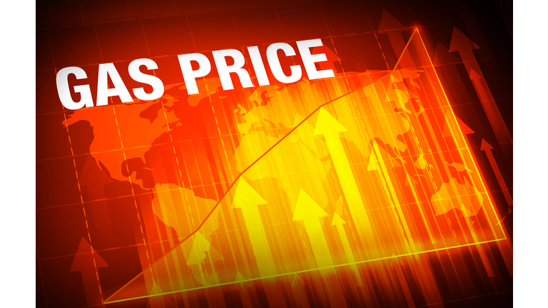 Gas Prices Hiked Red and Orange Economic Concept Background. Oil and Gas prices alarming surged backdrop wallpaper